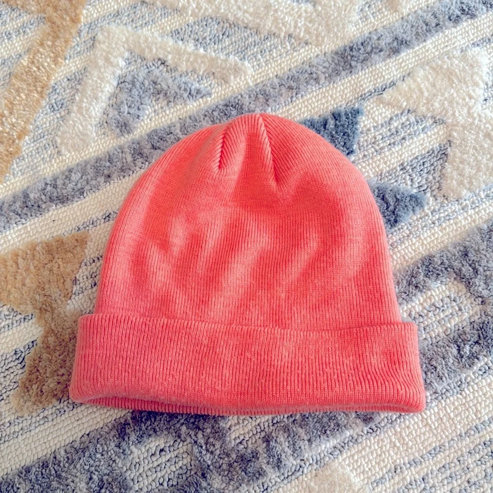 Coal Pink Knit Beanie One Size Neon Coral Cozy Winter Hat